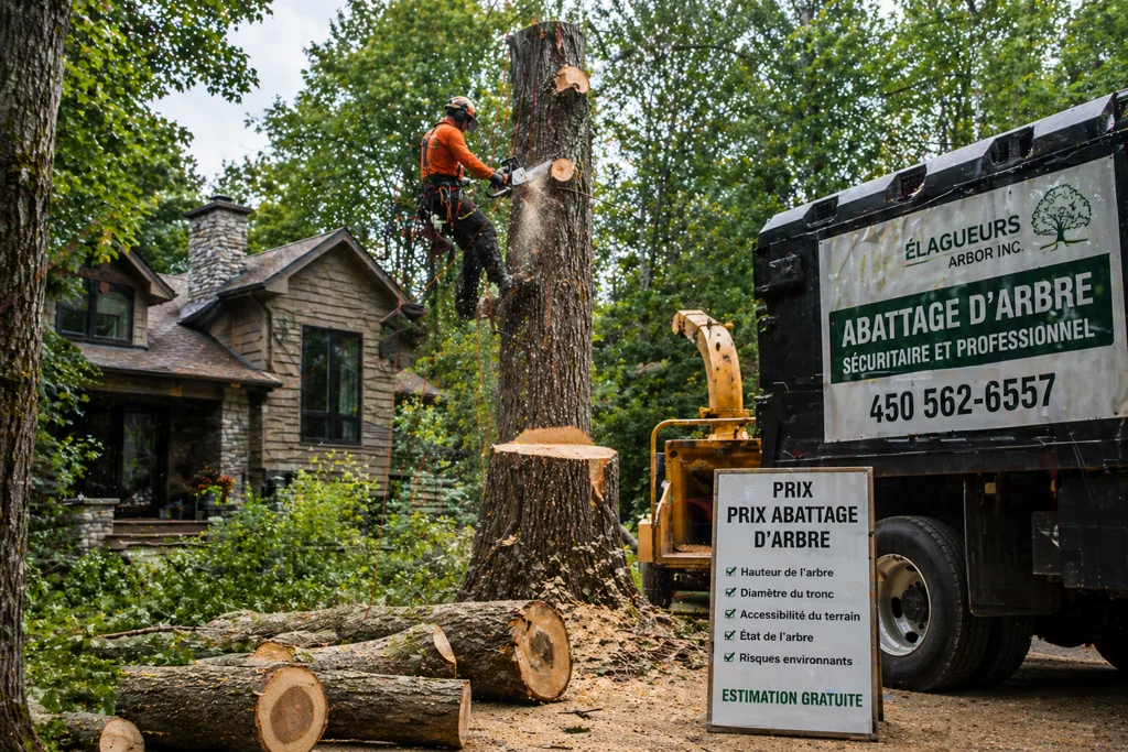 abattage d’arbre à Eastman avec estimation du prix par arboriculteur